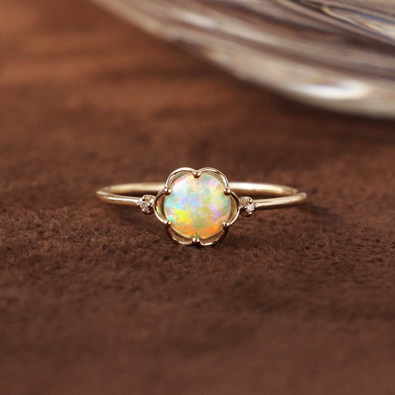 Visel bud opal ring - General Rings - Precious Metals Gold