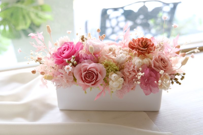 [Dry potted flower] Dried flower/opening potted plant/pink/Chinese Valentine's Day/Valentine's Day - Plants - Plants & Flowers Pink