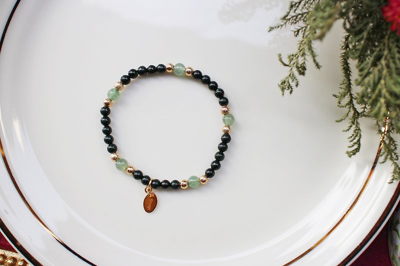 <Slow and warm natural stone series>C1051 Green Sandstone Bracelet - Bracelets - Gemstone 
