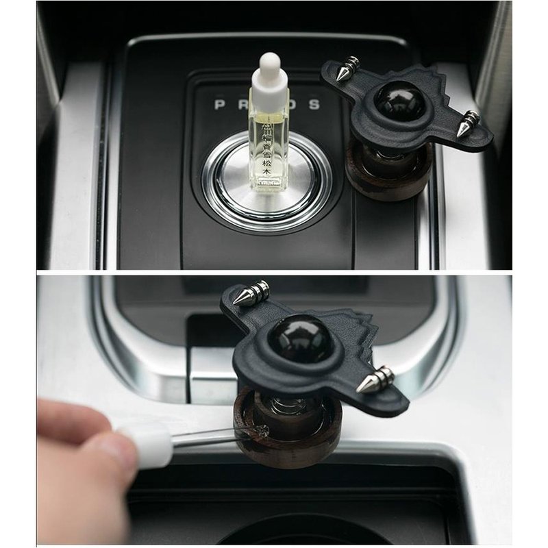 星際飛船汽車內飾擺件手工真皮車載香薰黑胡桃木擴香車內禮物 - 香薰/精油/線香 - 真皮 
