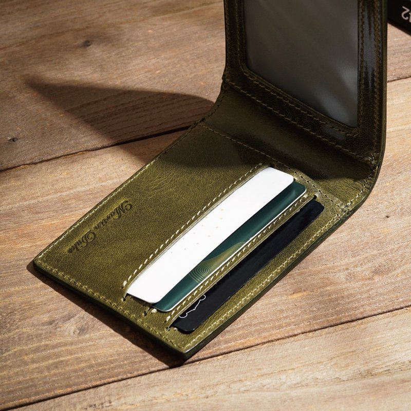 【Minimalist】兩折折極簡卡夾 - 名片夾/名片盒 - 真皮 多色