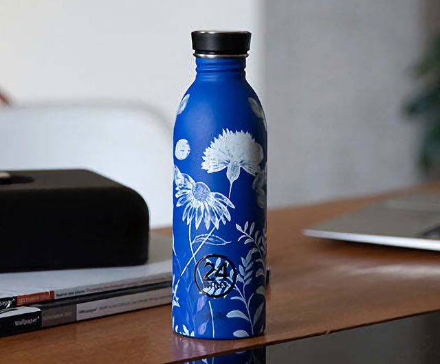 イタリア 24 ボトル軽量冷水ボトル 500 ml -ブルーフラワー