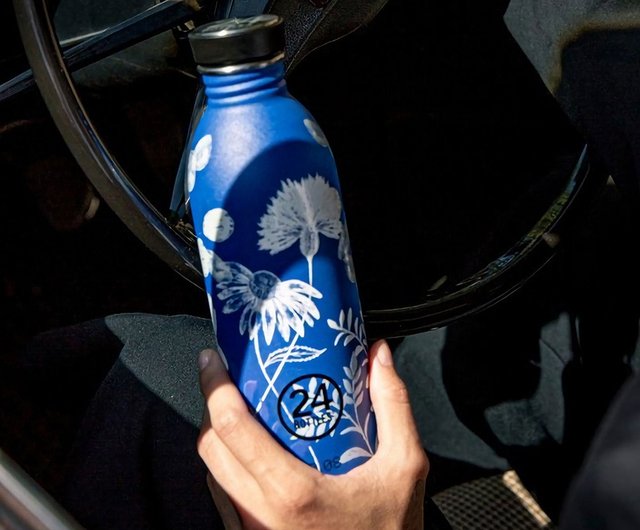 イタリア 24 ボトル軽量冷水ボトル 500 ml -ブルーフラワー
