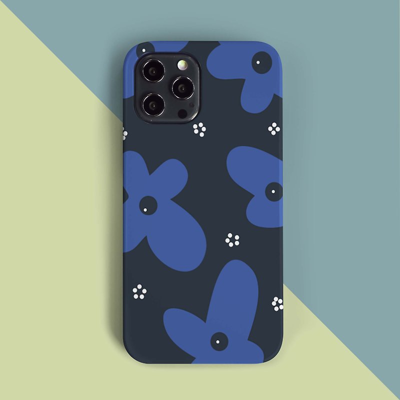 Flower-blue phone case - เคส/ซองมือถือ - พลาสติก สีน้ำเงิน