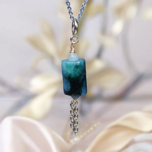 瓔珞珠寶盒 E.L.Jewelry Box 【萬事亨通】飄綠花路路通翡翠14K鑲吊墜| 天然緬甸翡翠A貨| 送禮