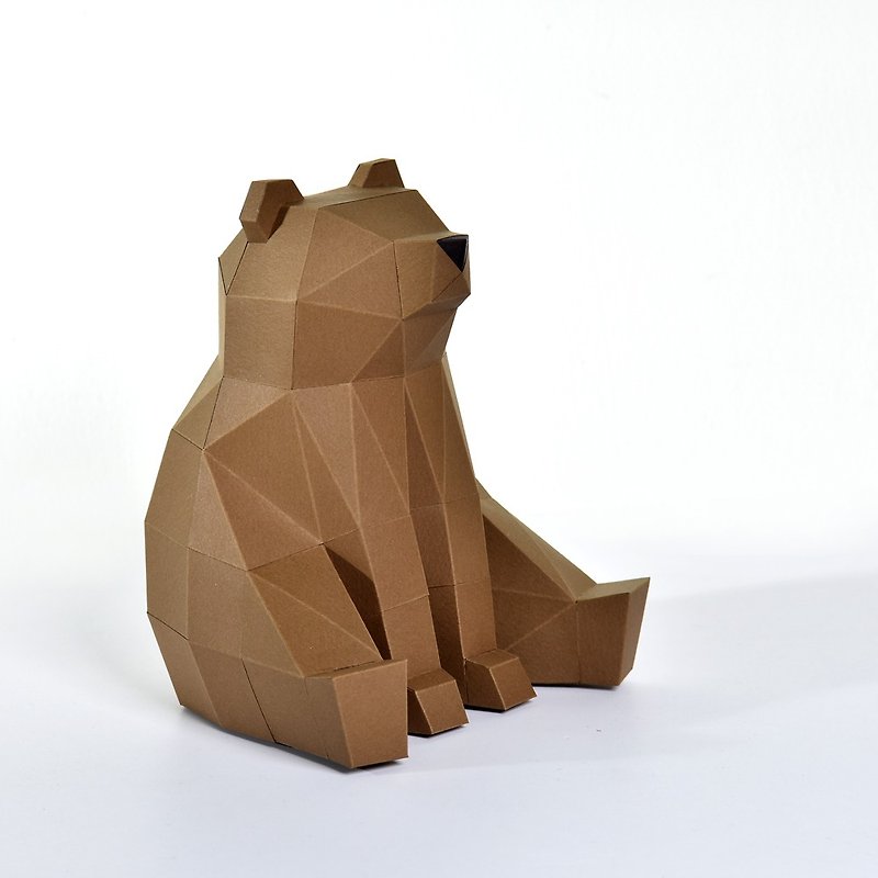 3D paper model-make a good finished product-animal series-forest brown bear-decoration and photo objects - Wood, Bamboo & Paper - Paper Brown