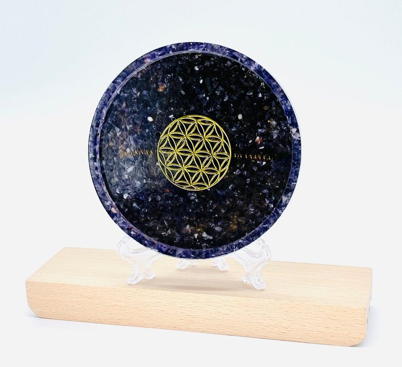 Orgon Energy Disk- Amethyst Flower of Life - Items for Display - Resin 