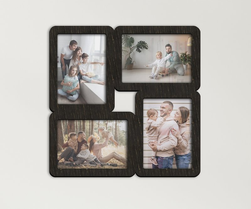 Wooden picture frame collage 10x15 photo frames Multiple openings Custom colors - 畫框/相架  - 木頭 黑色
