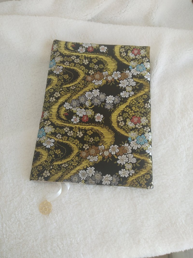 Sakura flowing brocade A4 handmade book cover - Notebooks & Journals - Polyester 