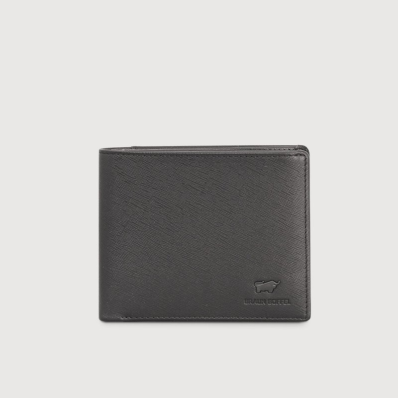 [Free upgrade gift packaging] Aikang-A embossed cowhide leather wallet (various styles) - black/BF554 - Wallets - Genuine Leather Black