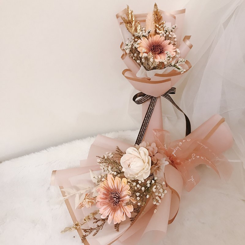 Graduation Season/Teacher's Day Bouquet (Small Bouquet)-Sunflower/Sun Flower/Sola Flower Bouquet - Dried Flowers & Bouquets - Plants & Flowers Pink