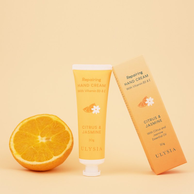 Repair and Anti-Aging [Ouliya] Citrus Jasmine Repair Hand Cream 30g / Moisturizing, anti-allergic, repairing - บำรุงเล็บ - พลาสติก สีส้ม