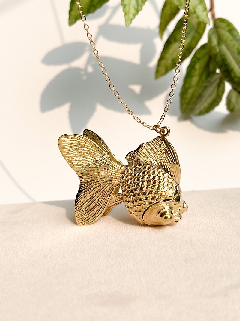 Goldfish Necklace - Necklaces - Copper & Brass Gold