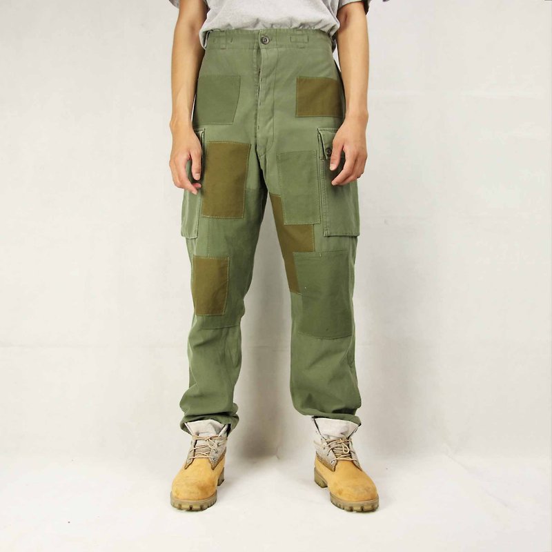 Tsubasa.Y ancient house stitching and re-surgery pants 007, military pants stitching vintage remanufacturing - Men's Pants - Cotton & Hemp 