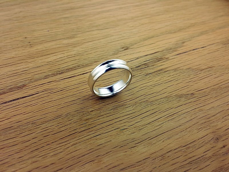 Arc Pair Ring-Men's - แหวนคู่ - เงินแท้ สีเงิน