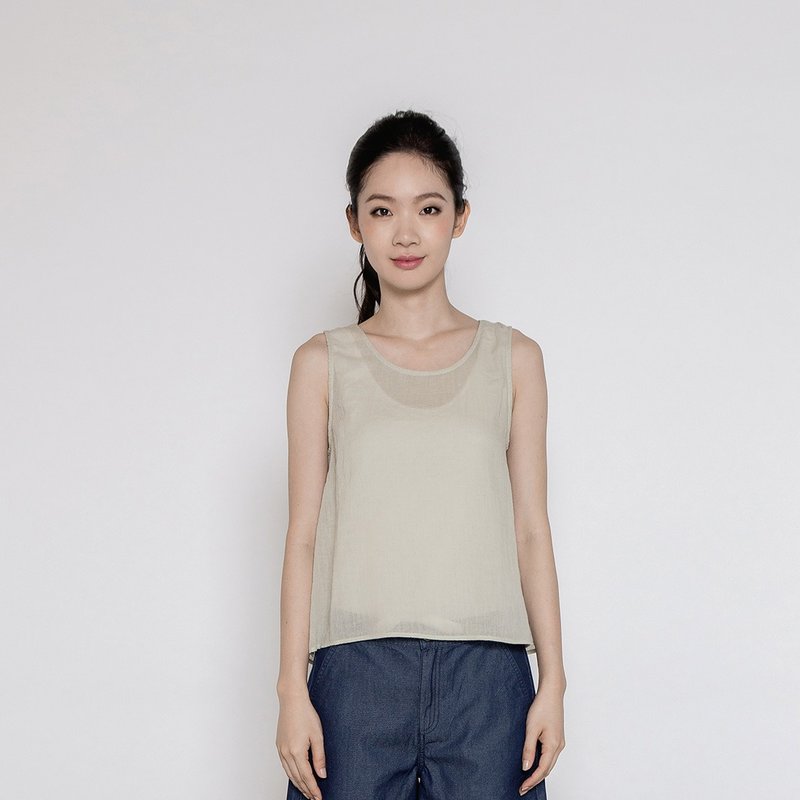 閑適田園休閒背心 Countryside Tank Top - 背心/無袖上衣 - 棉．麻 多色