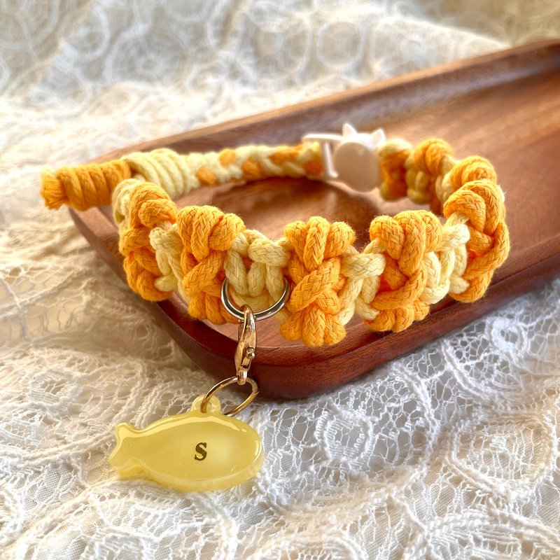 Bow | Hand knitted adjustable pet collar - ปลอกคอ - ผ้าฝ้าย/ผ้าลินิน 