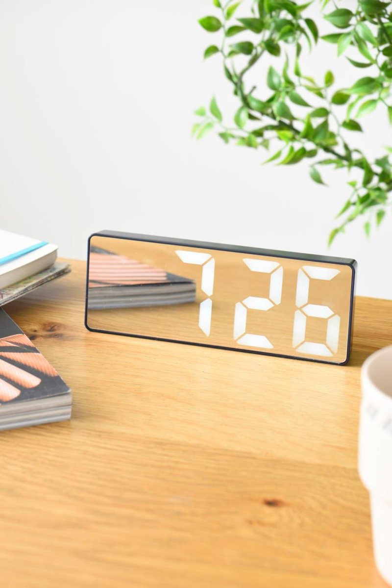 BRUNO LED Display Mirror Desk Clock - Clocks - Plastic Multicolor