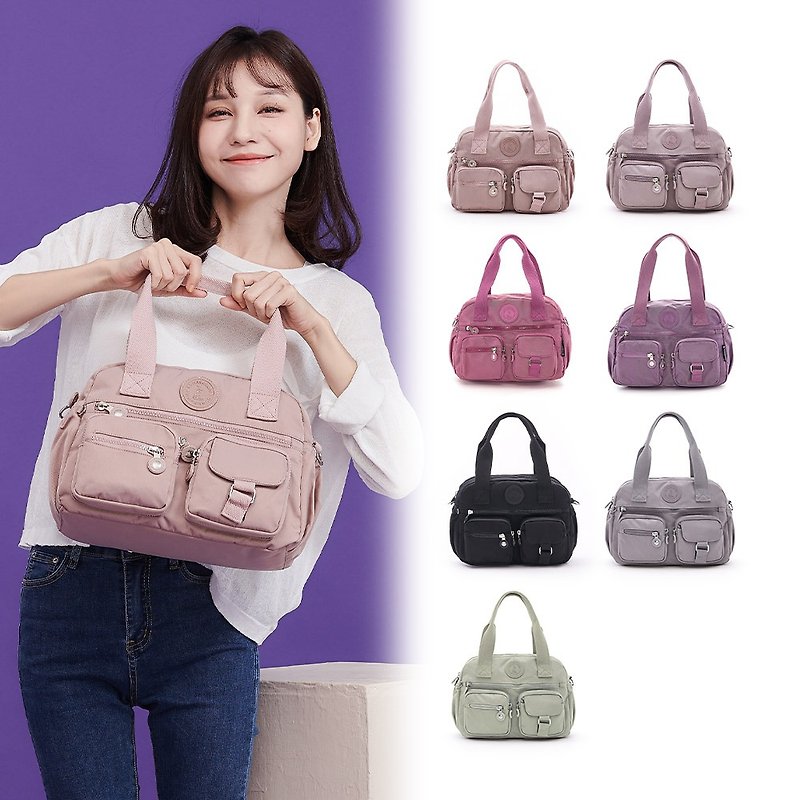 [Best Selling Plain Color] Time Traveler-Intellectual Multi-laminated Two-Purpose Handbag-A total of seven colors - Handbags & Totes - Nylon Multicolor