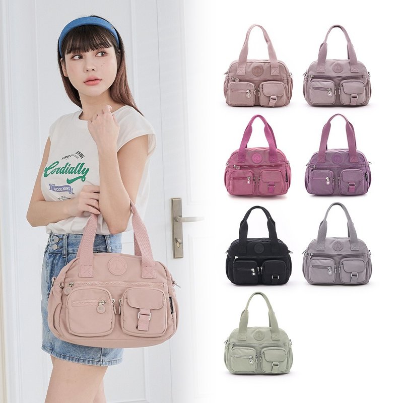 [Best Selling Plain Color] Time Traveler-Intellectual Multi-laminated Two-Purpose Handbag-A total of seven colors - กระเป๋าถือ - ไนลอน หลากหลายสี