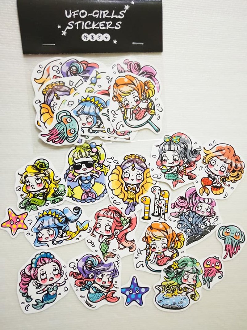 Little Mermaid Waterproof Sticker Set - สติกเกอร์ - กระดาษ หลากหลายสี