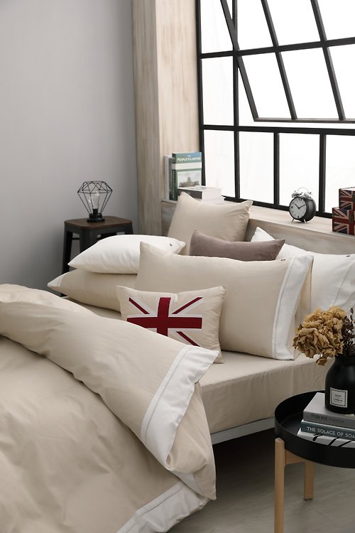 家適居家寢飾生活館 城市系列-里茲米-床包兩用被四件組-100%精梳棉