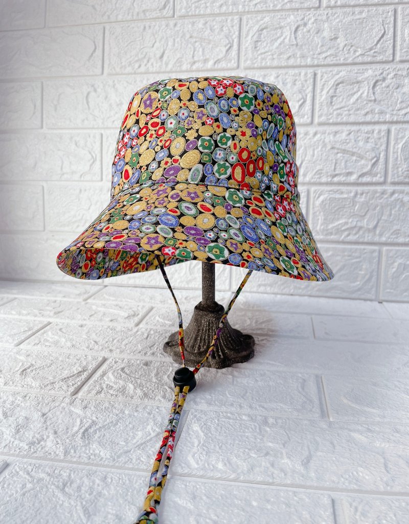 RARAKO - Handmade parent-child sun hat - Bucket hat artist series - Klimt - Hats & Caps - Cotton & Hemp Multicolor