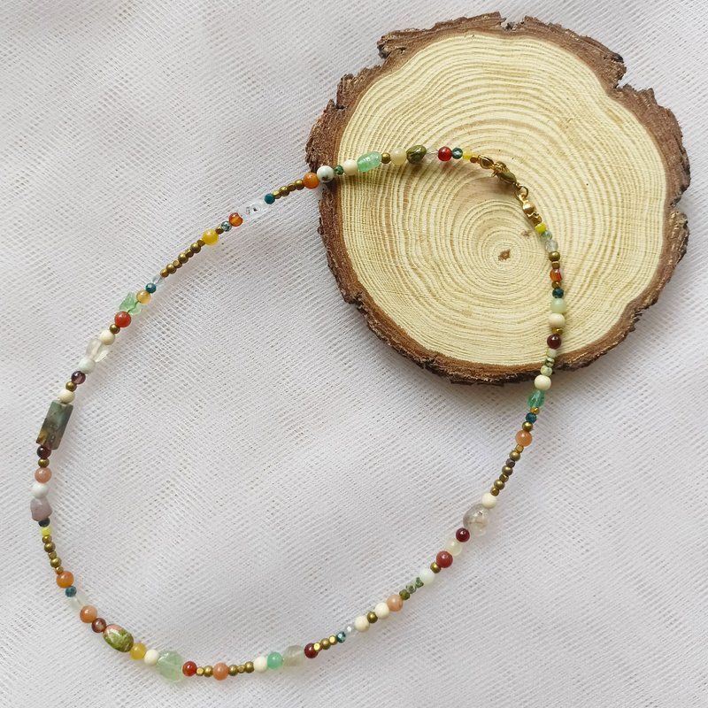 | Archeology 003 | Natural stone beaded necklace | - สร้อยคอ - เครื่องประดับพลอย หลากหลายสี