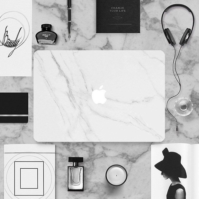 Marble Macbook protective film (including three sides) - Tablet & Laptop Cases - Other Materials 