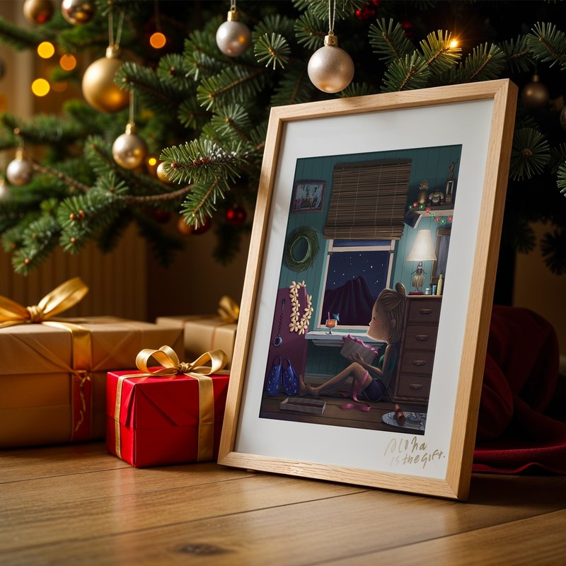 Aloha Is the Gift – 夏威夷的溫暖耶誕夜 8x10 吋 藝術複製畫 - 海報/掛畫 - 紙 