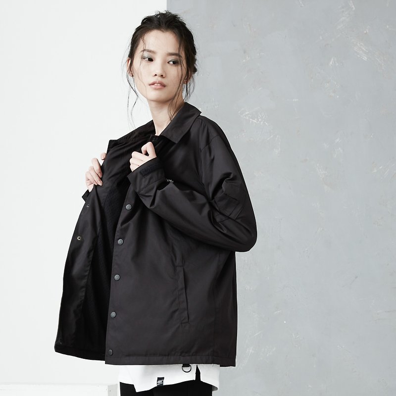 DYCTEAM - waterproof Coach Jacket | coach waterproof jacket - เสื้อแจ็คเก็ต - วัสดุกันนำ้ สีดำ