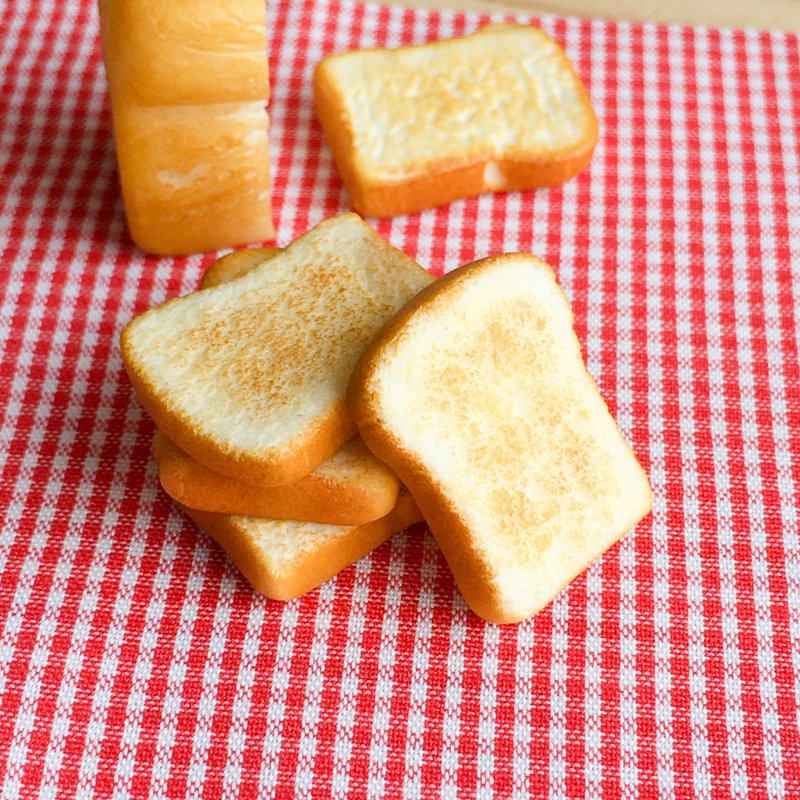 Toast baked toast mountain-shaped toast earrings single piece single ear price dessert jewelry toast - ต่างหู - ดินเหนียว สีส้ม