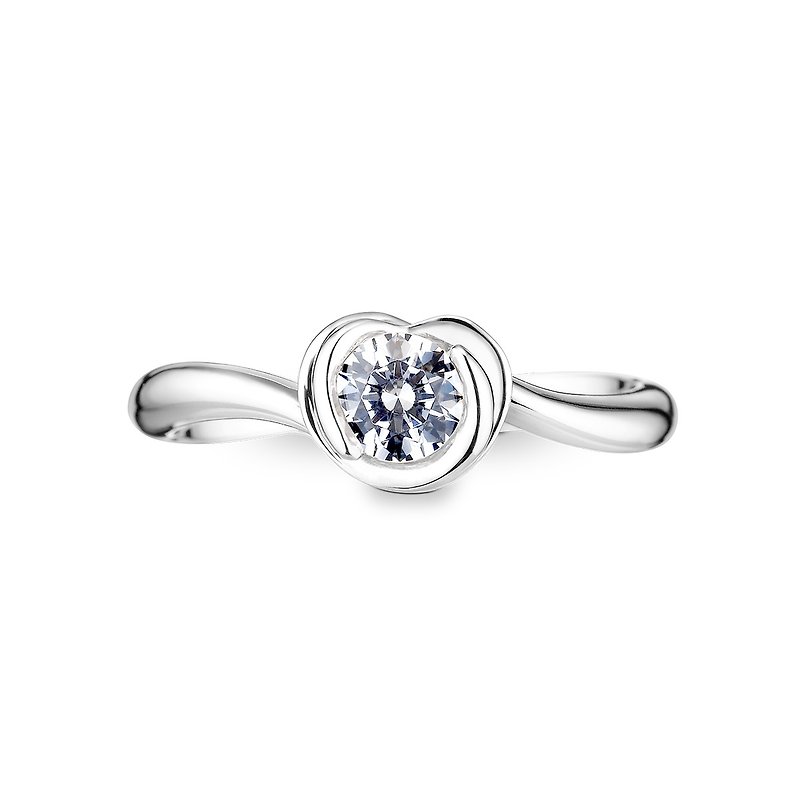 ::Free engraving:: Carefully protect the proposal diamond ring-white gold (platinum) / 30 points diamond - แหวนทั่วไป - เครื่องประดับ สีเงิน