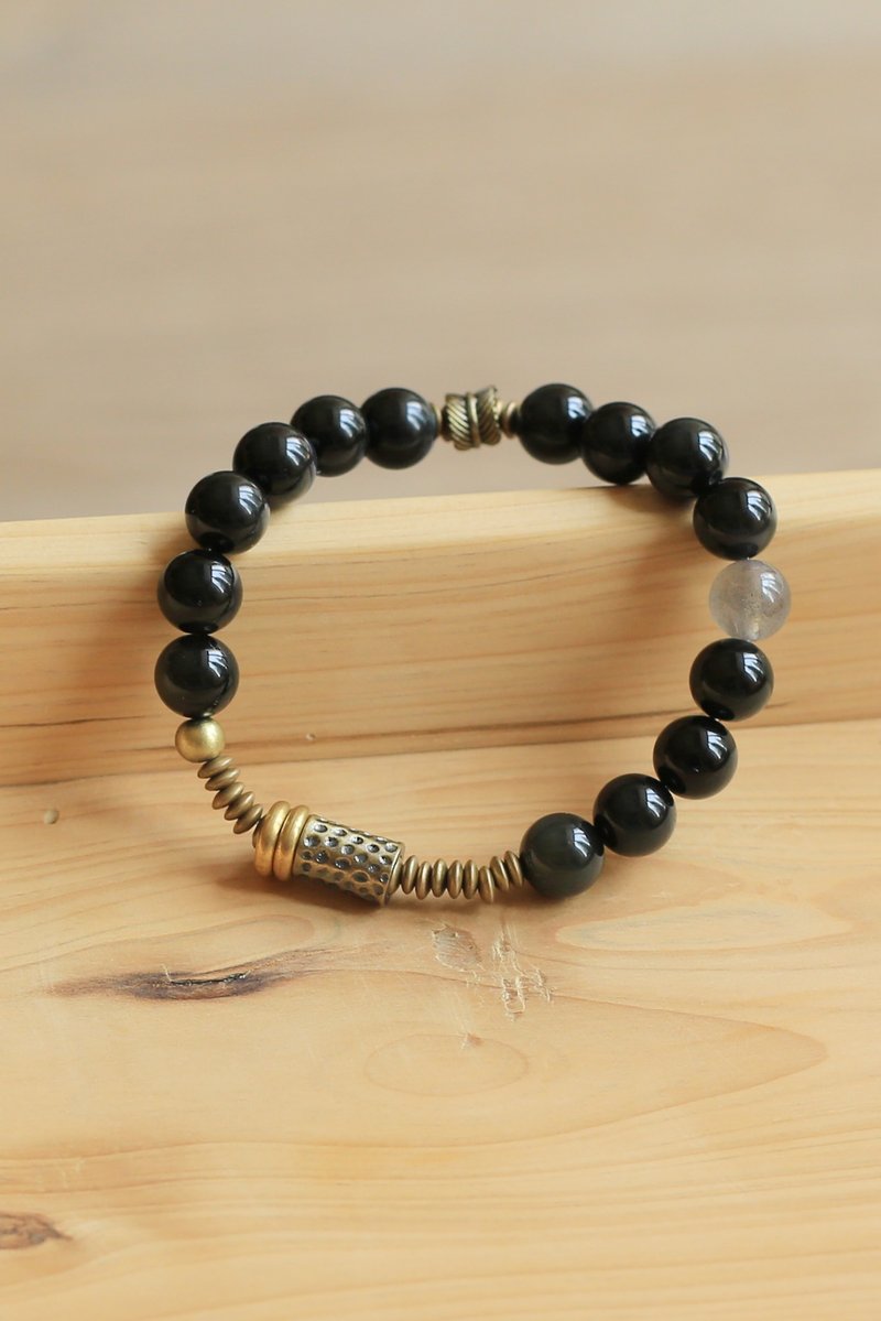 No.8-Original & Moonlight | Moonstone Obsidian Rainbow Eyes | Versatile Retro - Bracelets - Semi-Precious Stones 