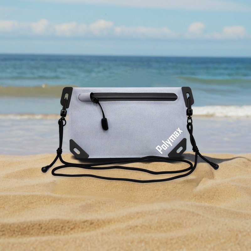 Waterproof portable flat bag-mist gray/side backpack/lightweight - กระเป๋าแมสเซนเจอร์ - วัสดุกันนำ้ สีเทา