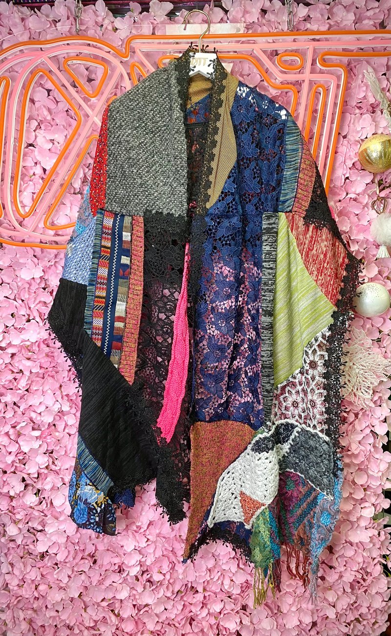 OTT Unique Unique Ethnic Style Heavy Industry Color Hand-knitted Hand-knitted Embroidered Cashmere Out-of-print Indian Scarf - ผ้าพันคอถัก - ขนแกะ หลากหลายสี