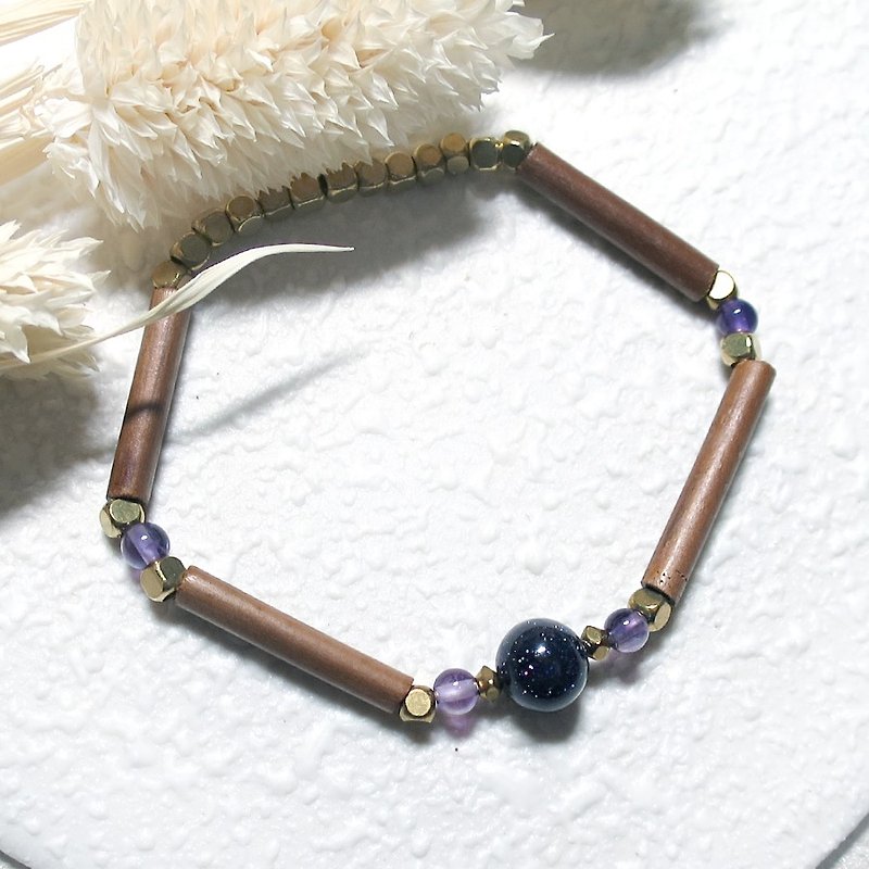 VIIART. Ziyun. Blue sand Stone bracelet Bronze - Bracelets - Bamboo Blue