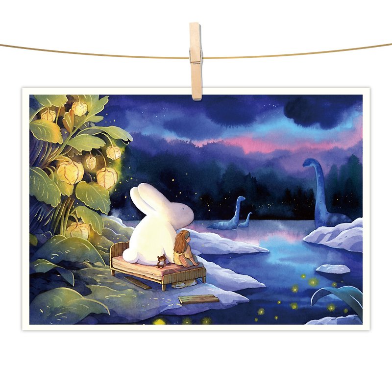 afu水彩イラストポストカード-ネス湖の夢 - カード・はがき - 紙 