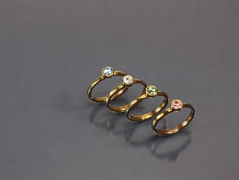 Rhinestone Series-Swarovski Bronze Ring - General Rings - Copper & Brass Gold