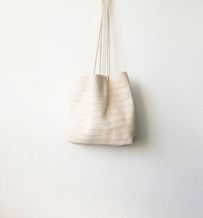 Wahr_all of  lines clutch / chain bag / shoulder bag/with chain - Handbags & Totes - Cotton & Hemp 