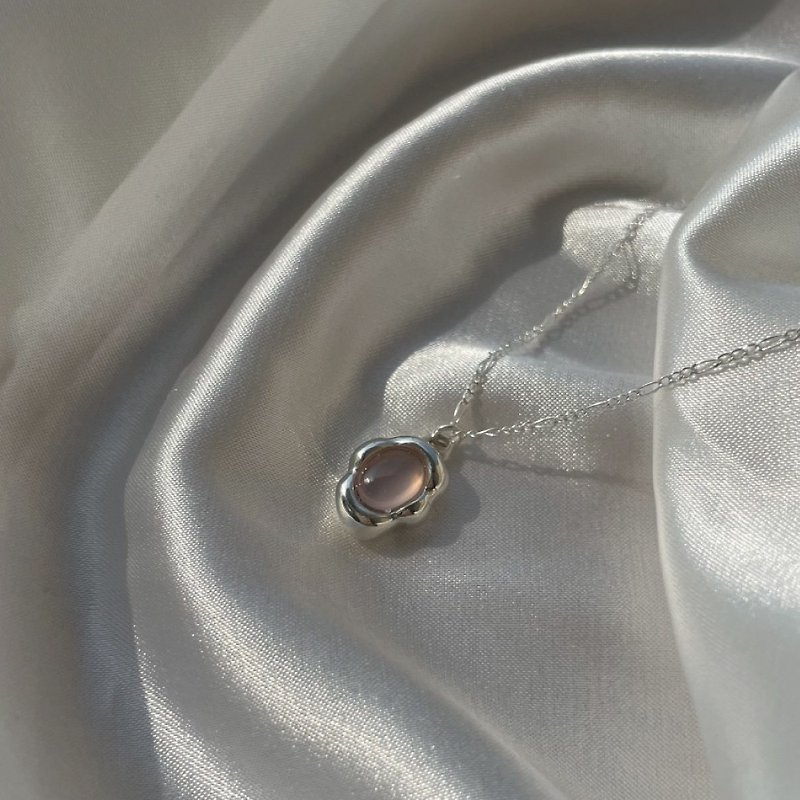 Sunburst Gemstone Necklace no.32 - 項鍊 - 其他金屬 銀色
