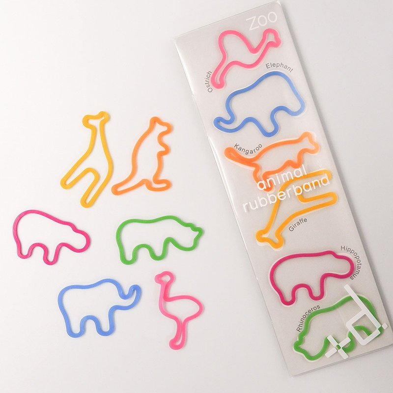 【+d】Safe Silicone design rubber band set-Zoo - อื่นๆ - ซิลิคอน หลากหลายสี