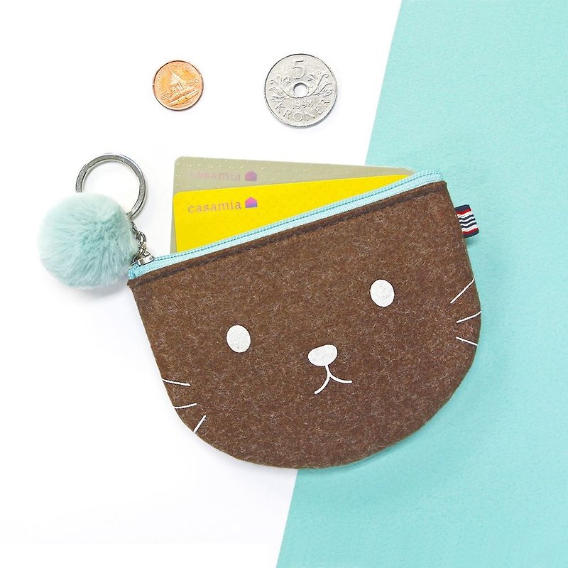 Clear Specials - Felt Key Coin Purse V5 - Coffee Brown Mimi, IDG72057 - Keychains - Polyester Brown