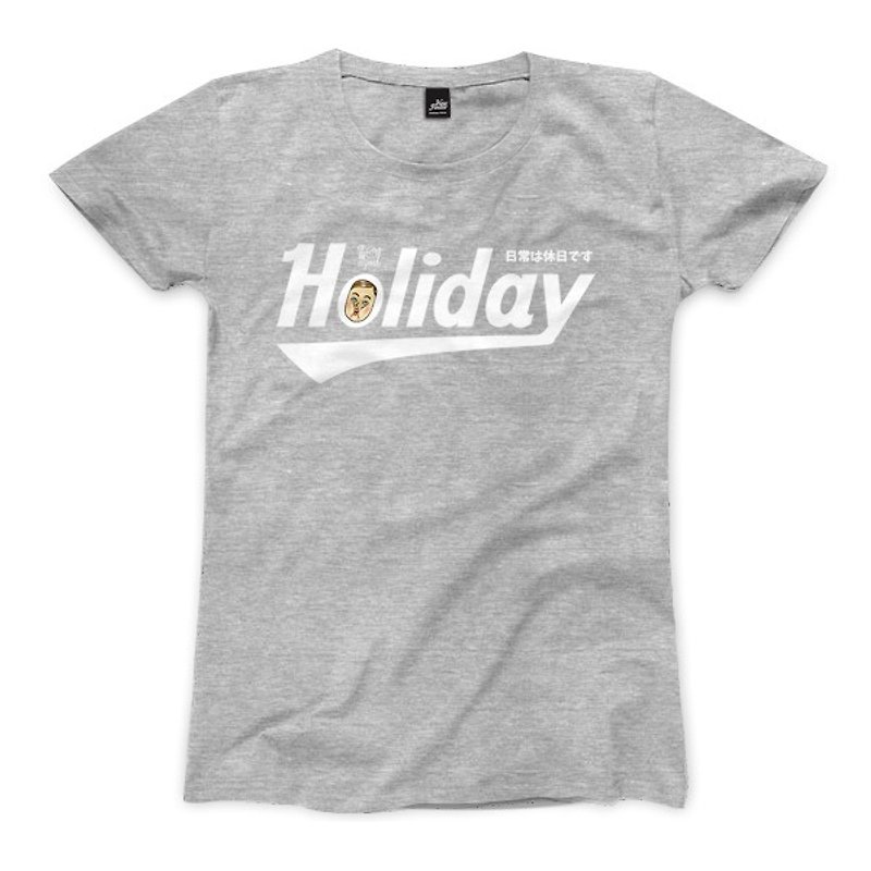 Holiday 保羅先生簽名款 - 深麻灰 - 女版T恤 - 女 T 恤 - 棉．麻 灰色
