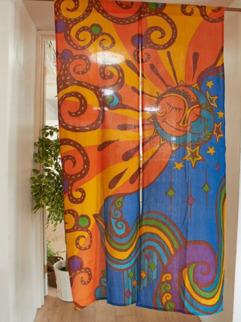 Trippy Sun & Moon NOREN Door Curtain - ม่านและป้ายประตู - วัสดุอื่นๆ 