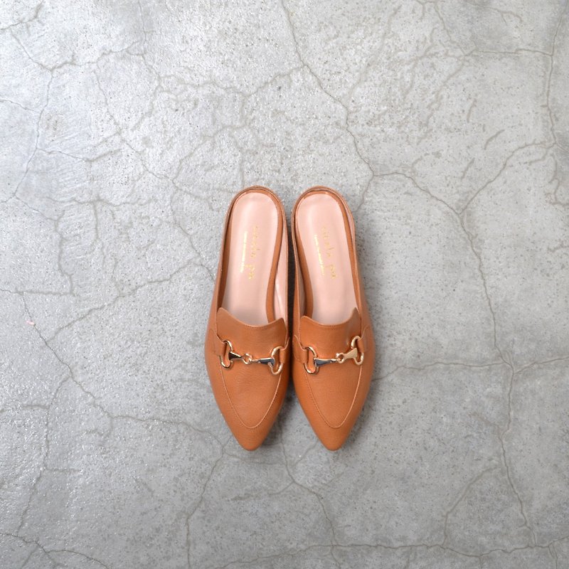 Classic Brown Muller Handmade Shoes - รองเท้าหนังผู้หญิง - หนังแท้ สีนำ้ตาล