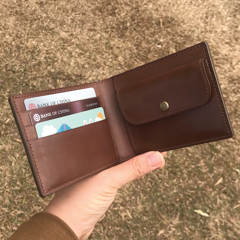 【Bifold Wallet】Dark Brown Tochigi | Classic | Handmade Leather in Hong Kong - Wallets - Genuine Leather Brown