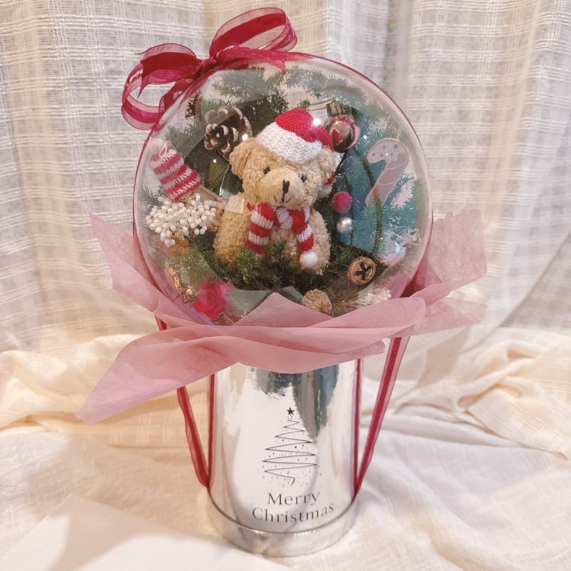 聖誕泡泡球小熊花桶 | 聖誕禮物 | 交換禮物 - 擺飾/家飾品 - 植物．花 綠色