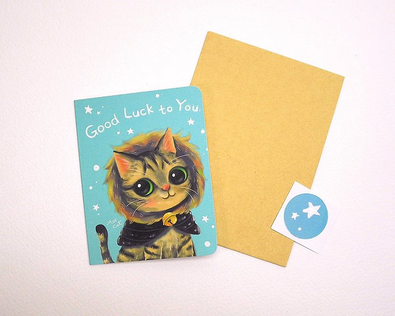 猫と猫のユニバーサルカード - カード・はがき - 紙 ブルー