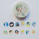 女の子 丸 マスキングテープ 幅1.5cm × 10m